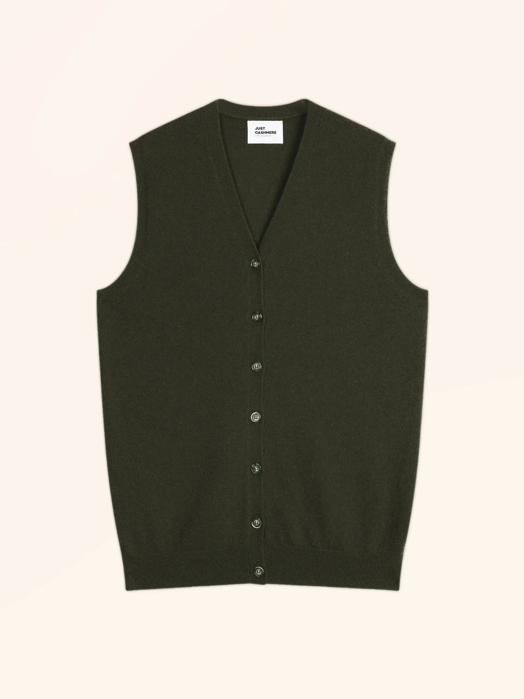 LANA Cardigan Col V sans Manches Kaki