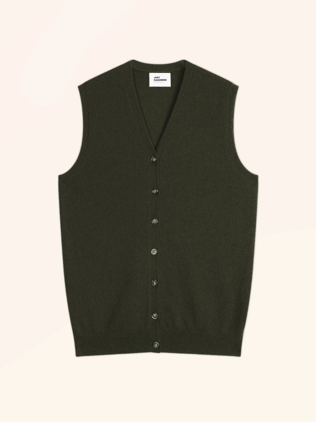 LANA Cardigan Col V sans Manches Kaki