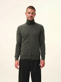LANA Cardigan Col V sans Manches Kaki Chiné