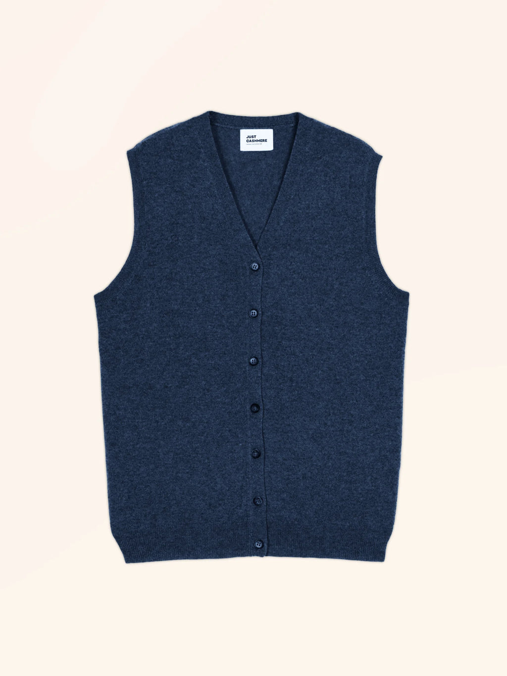 LANA Cardigan Col V sans Manches Océan Chiné
