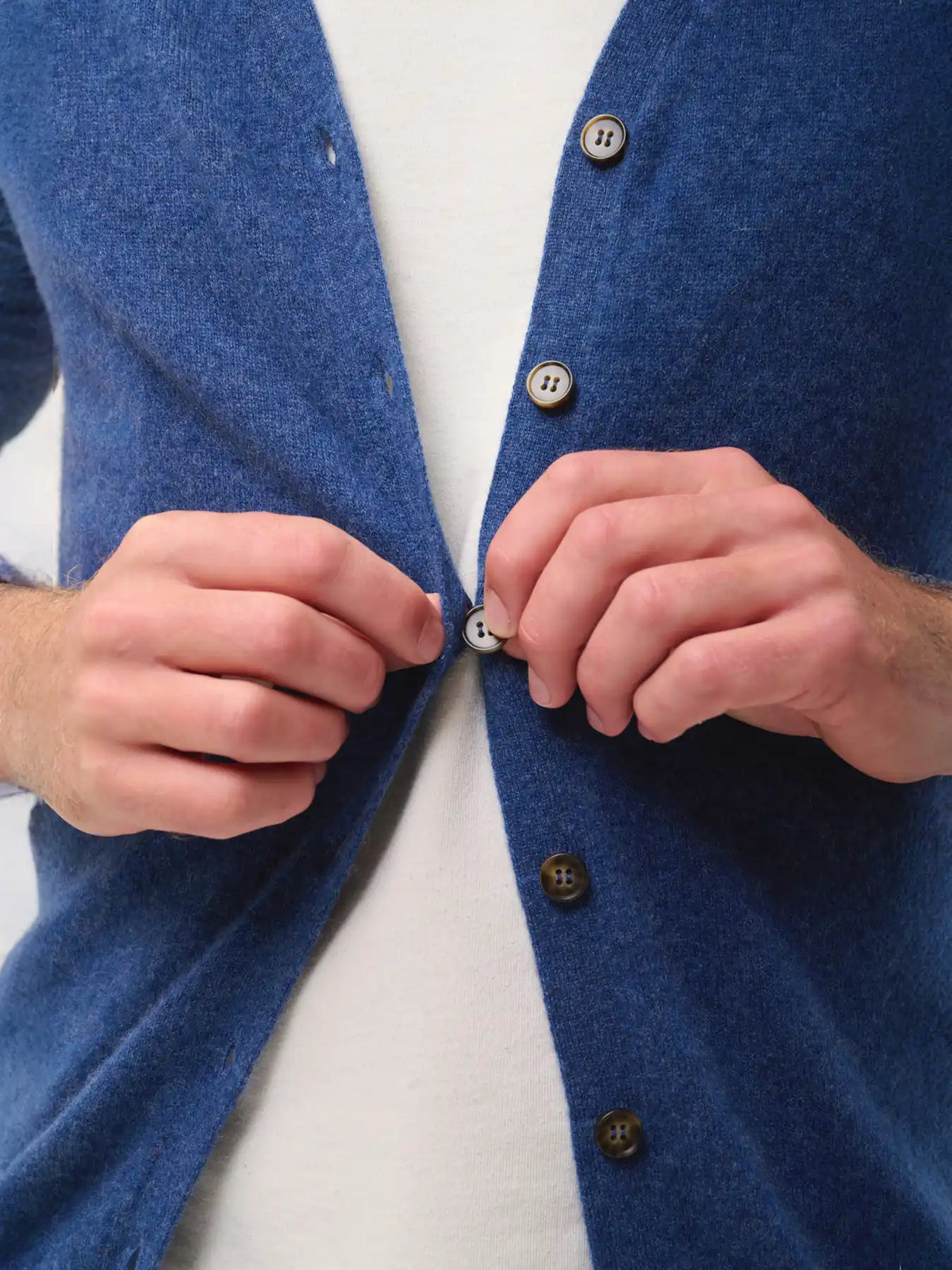 LANA Cardigan Col V sans Manches Océan Chiné