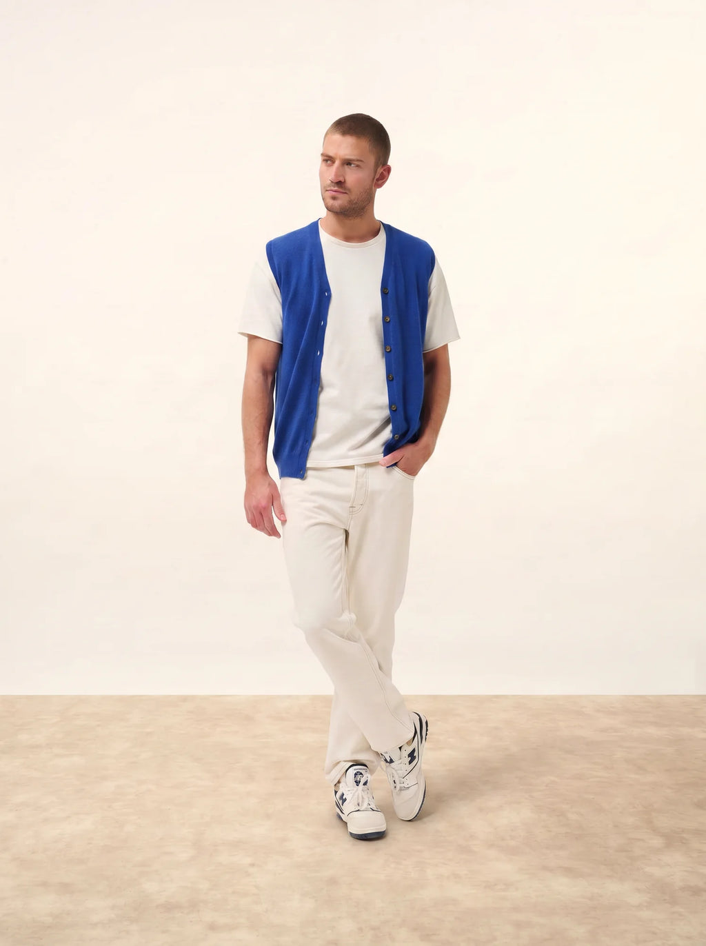 LANA Cardigan V-Neck Sleeveless Ultramarine