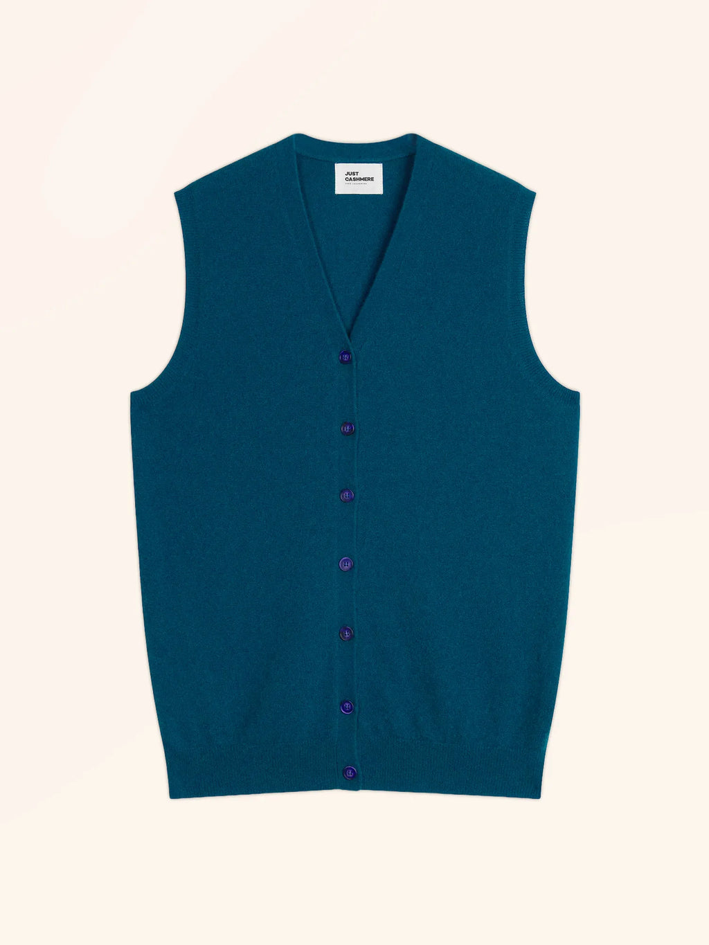 LANA Cardigan V-Neck Sleeveless Peacock