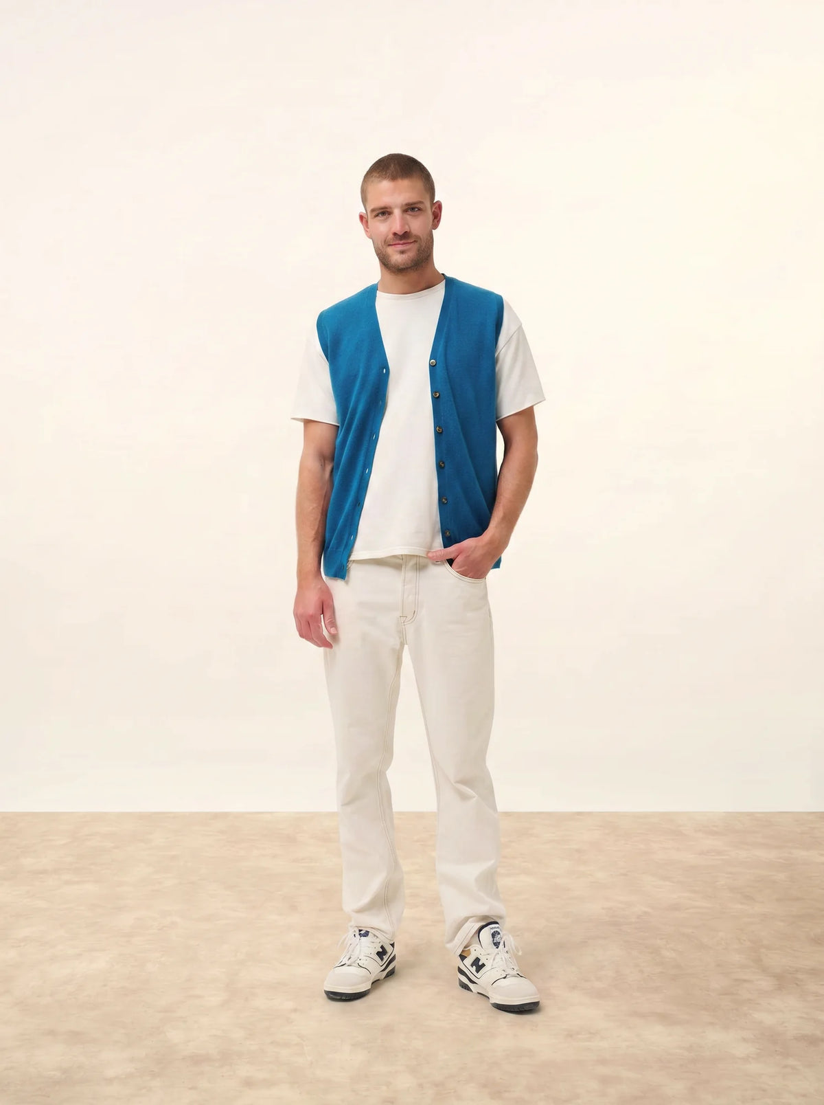 LANA Cardigan V-Neck Sleeveless Peacock