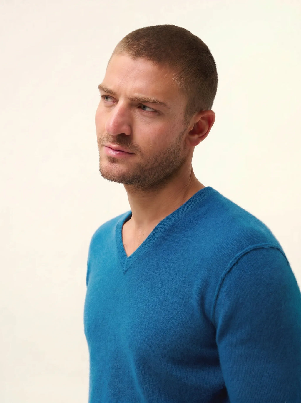 TOM Pullover V-Ausschnitt Pfauenblau