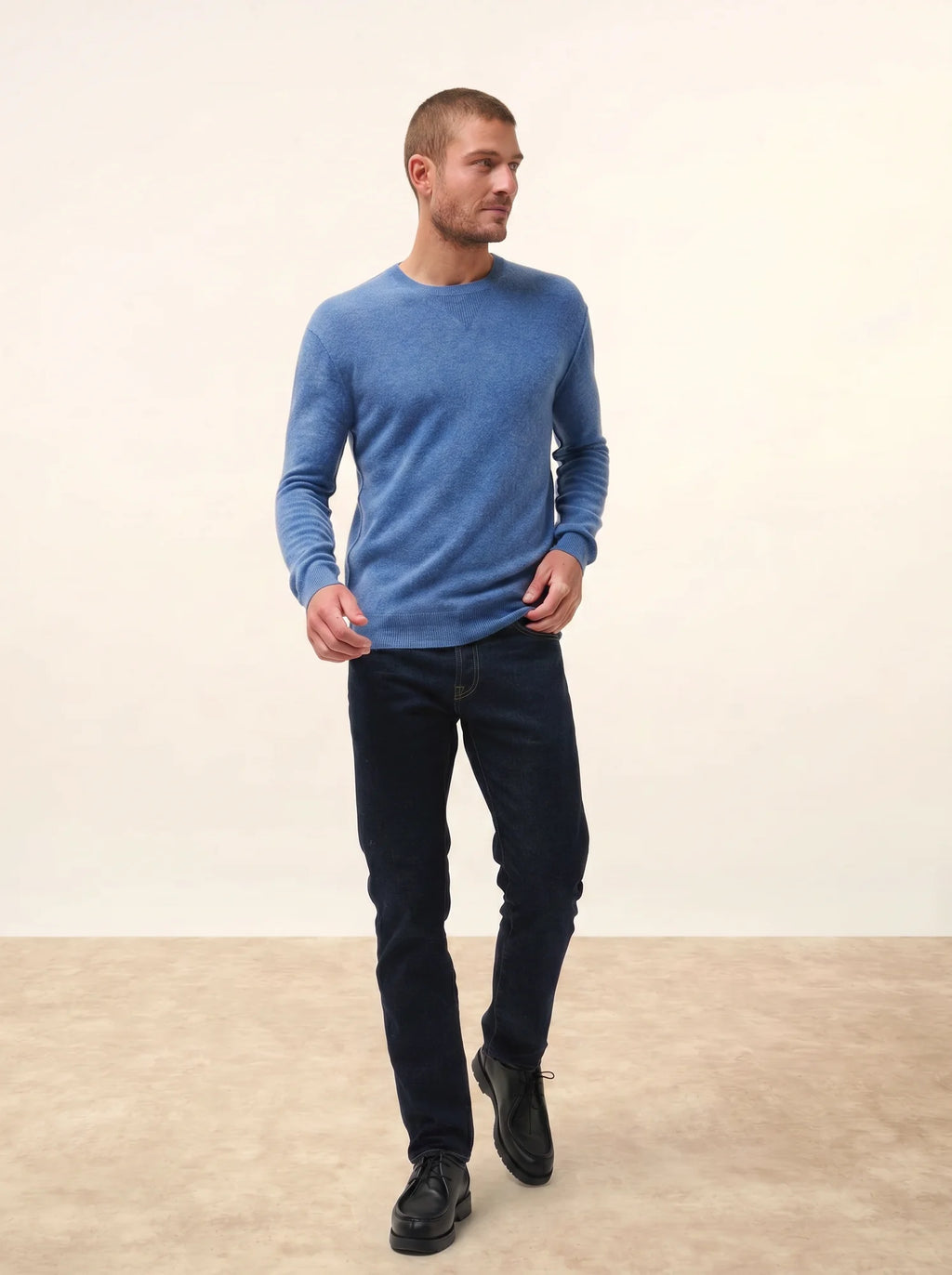 NOE Pullover Rundhalsausschnitt Denimblau