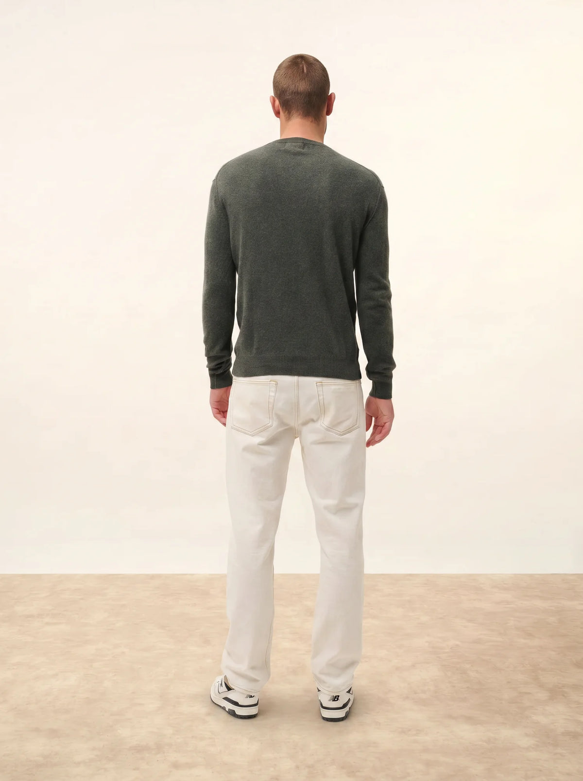 NOE Pull Col Rond Kaki Chiné