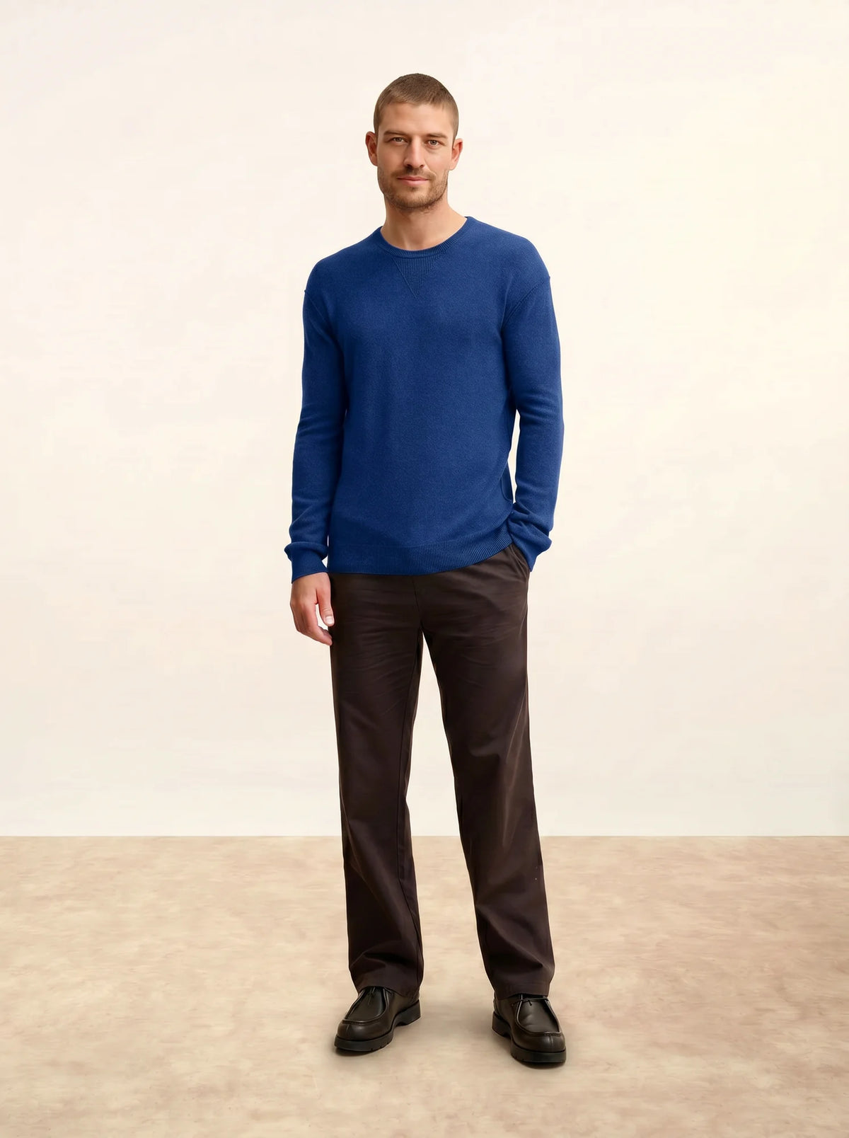 NOE Pull Col Rond Outremer