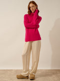 BLANTYRE Pull Col Roulé Fuchsia