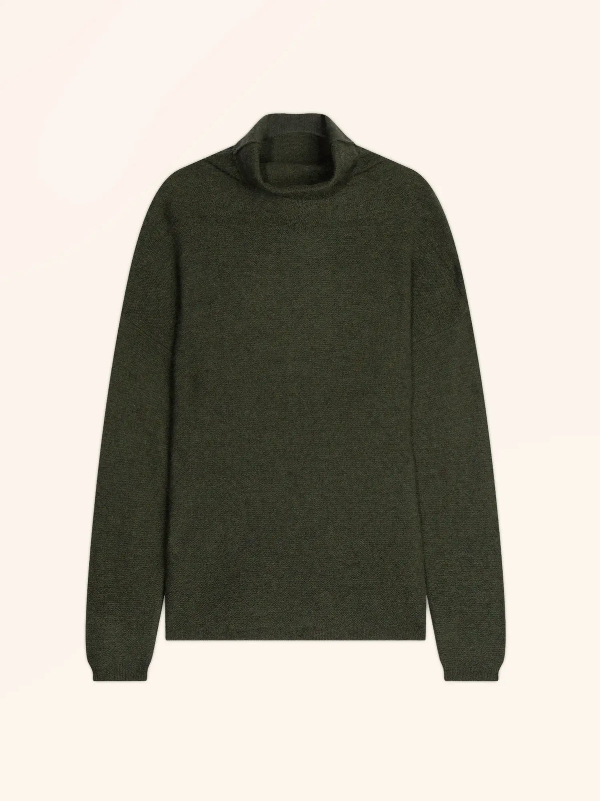 BLANTYRE Pull Col Roulé Kaki Chiné