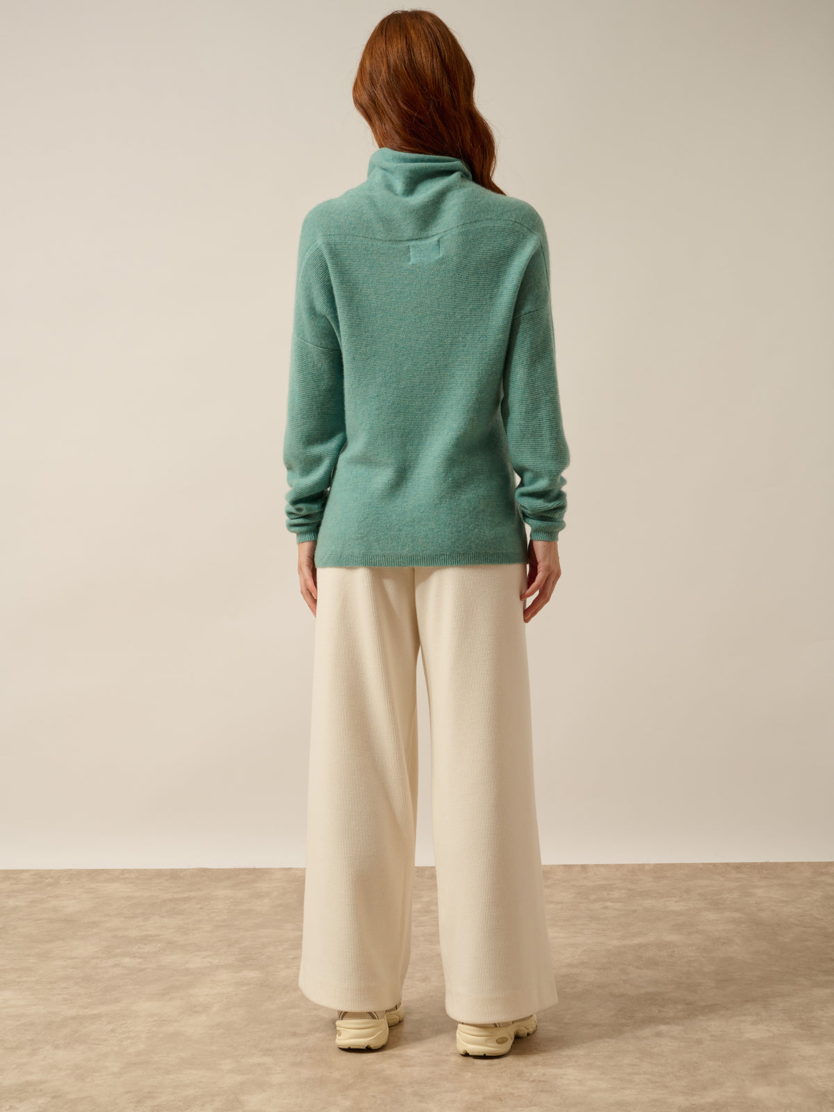 BLANTYRE Pull Col Roulé Vert Chiné