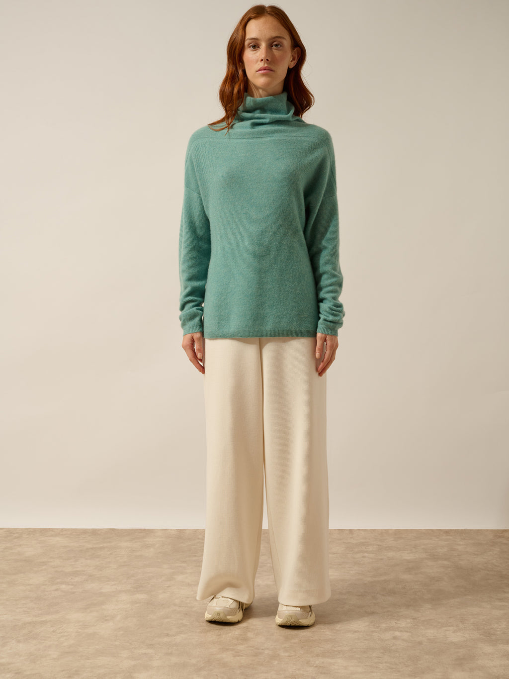 BLANTYRE Pull Col Roulé Vert Chiné