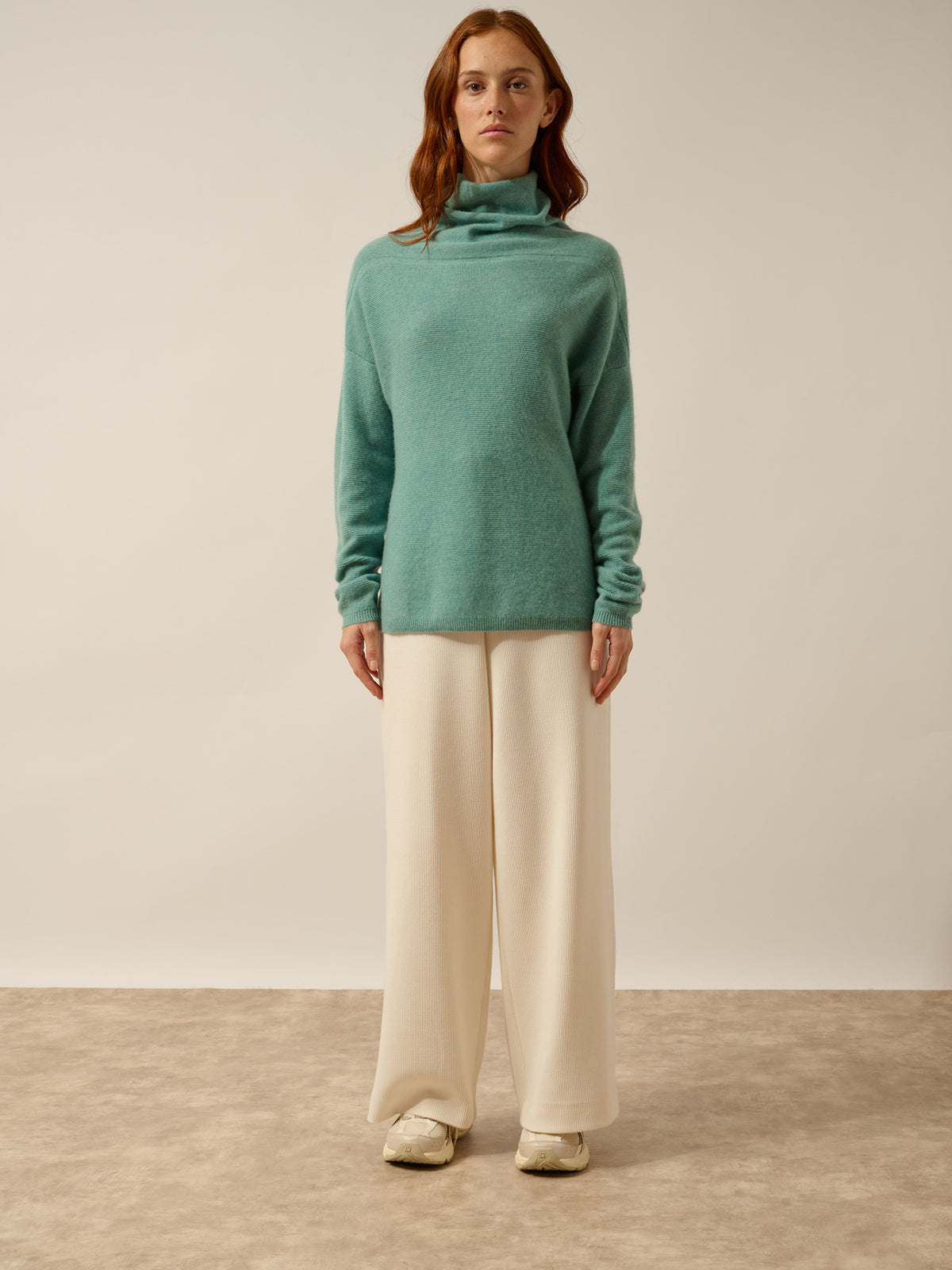 BLANTYRE Pull Col Roulé Vert Chiné