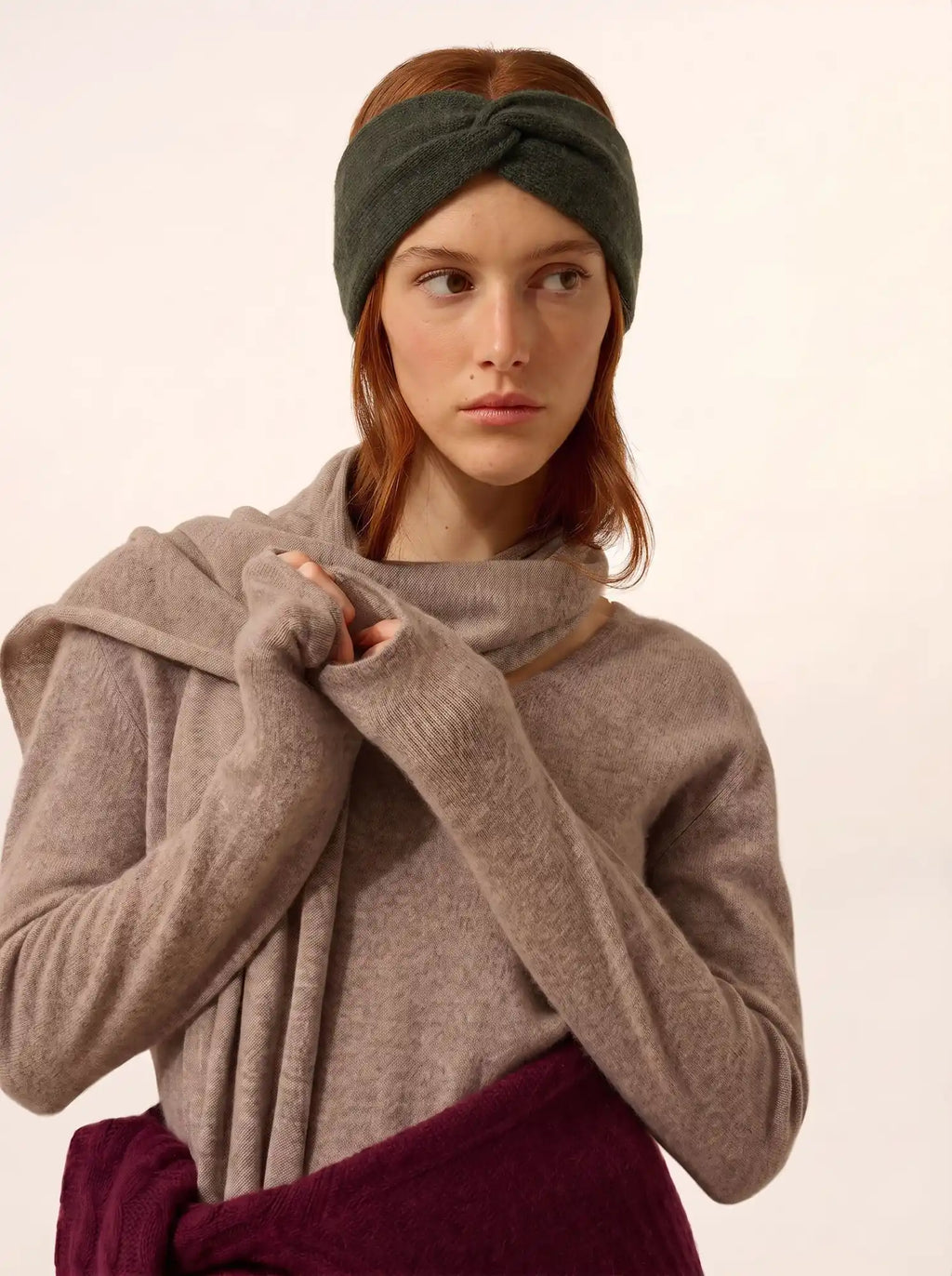 NAMAD Headband 4 Ply Heather Khaki