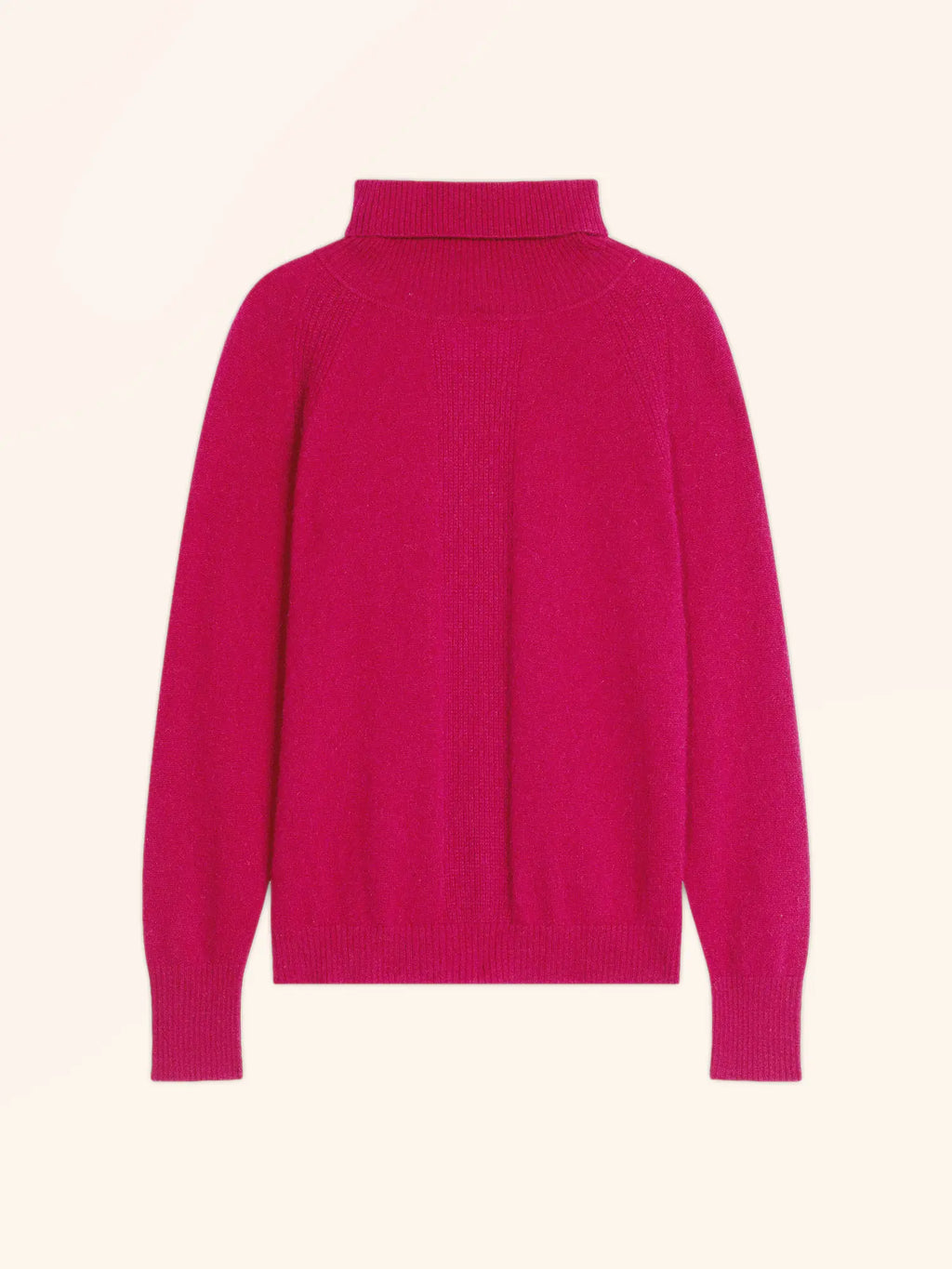 LILLY Pull Col Roulé Fuchsia