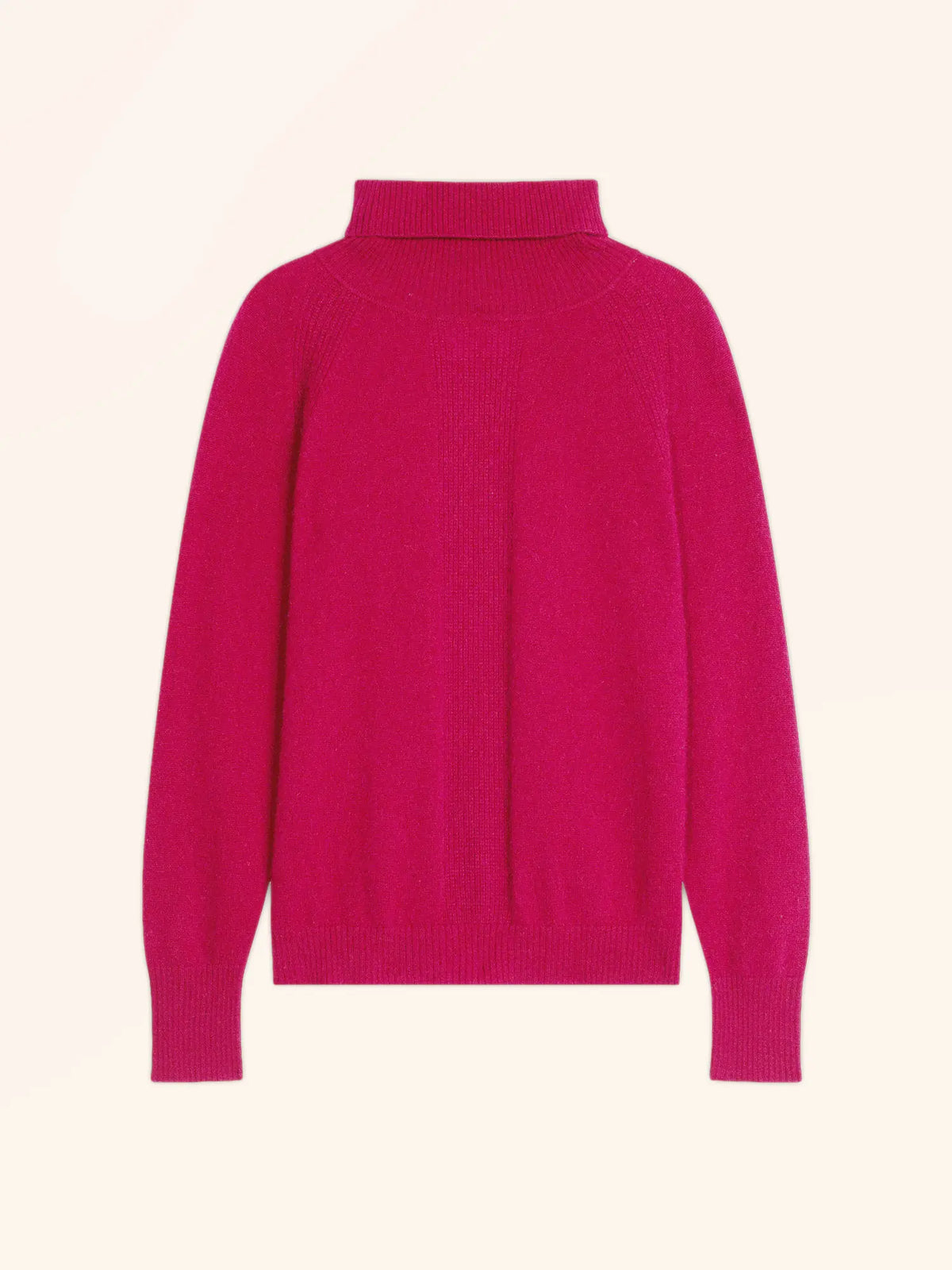 LILLY Pull Col Roulé Fuchsia