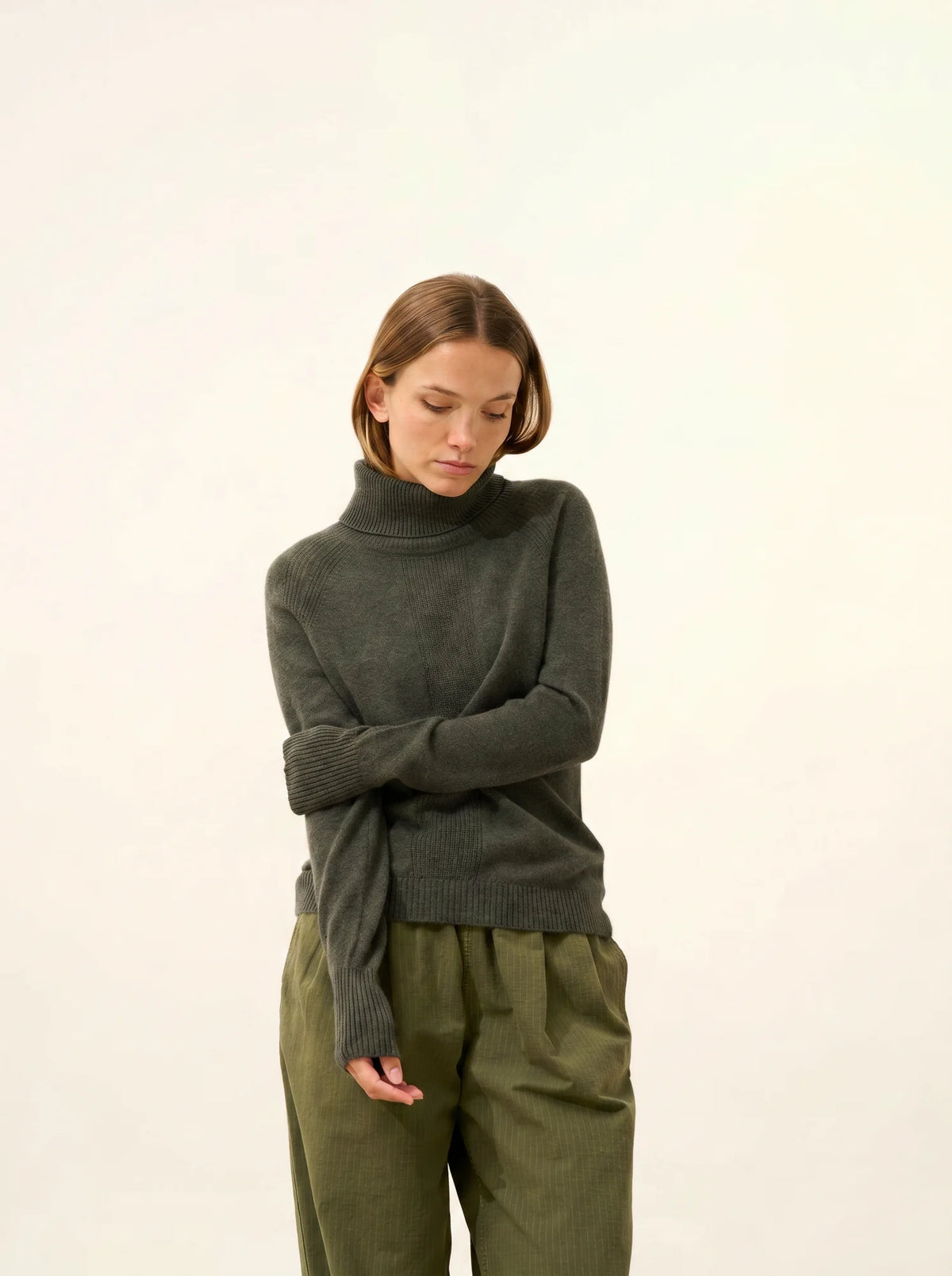 LILLY Sweater Turtleneck Heather Khaki