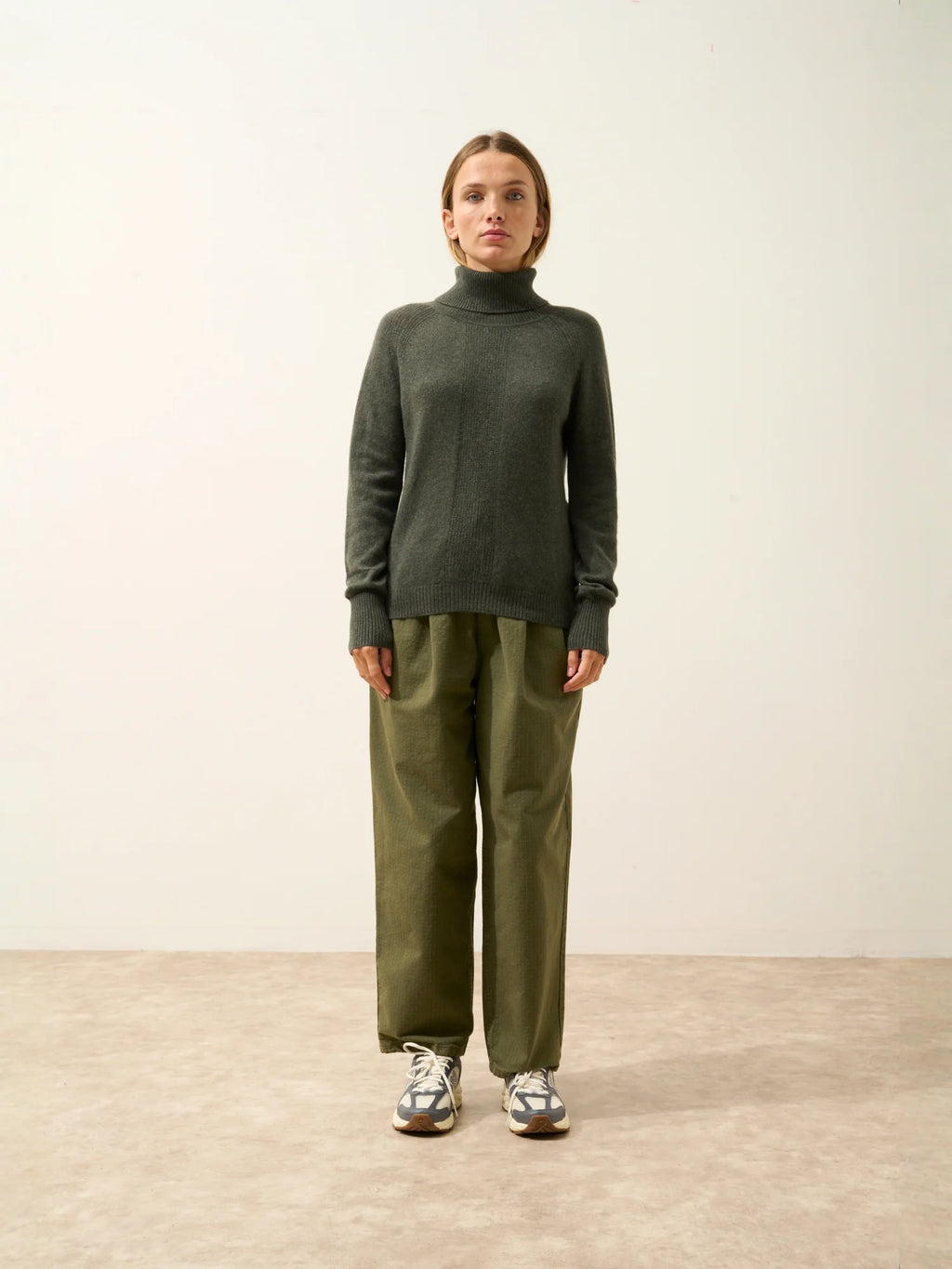 LILLY Sweater Turtleneck Heather Khaki