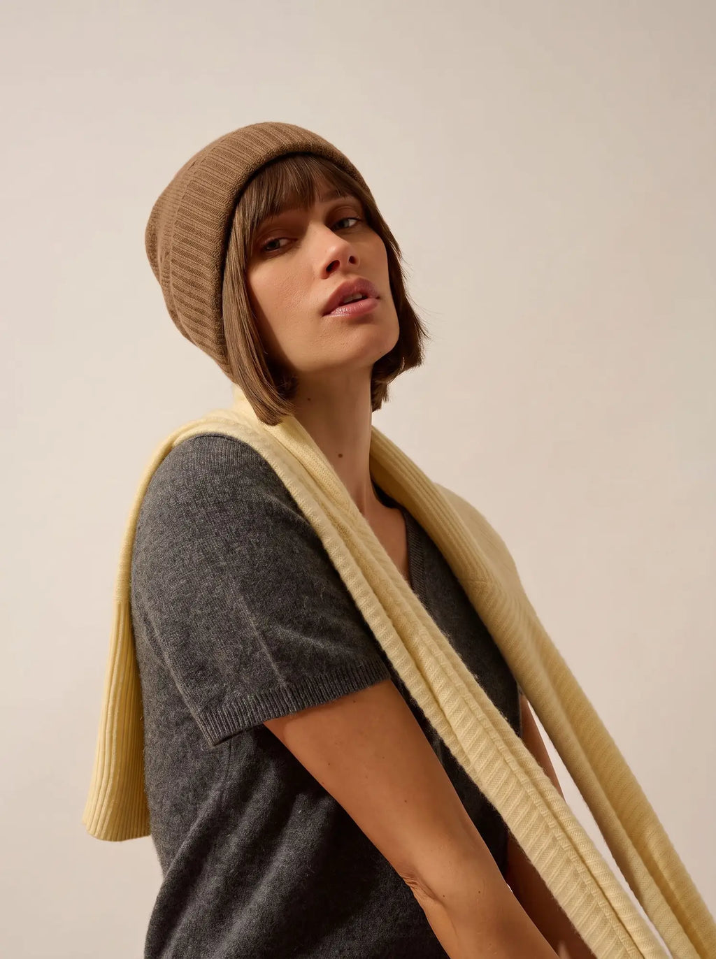 CLEO bonnet 4 fils noisette