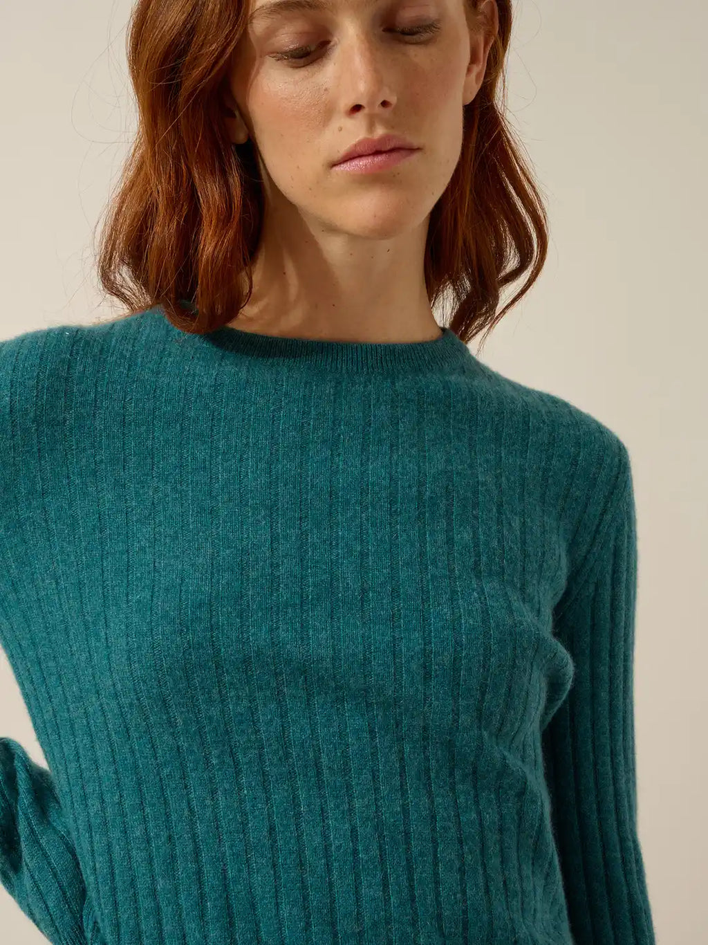 AVANA Pull Col Rond Canard Chiné
