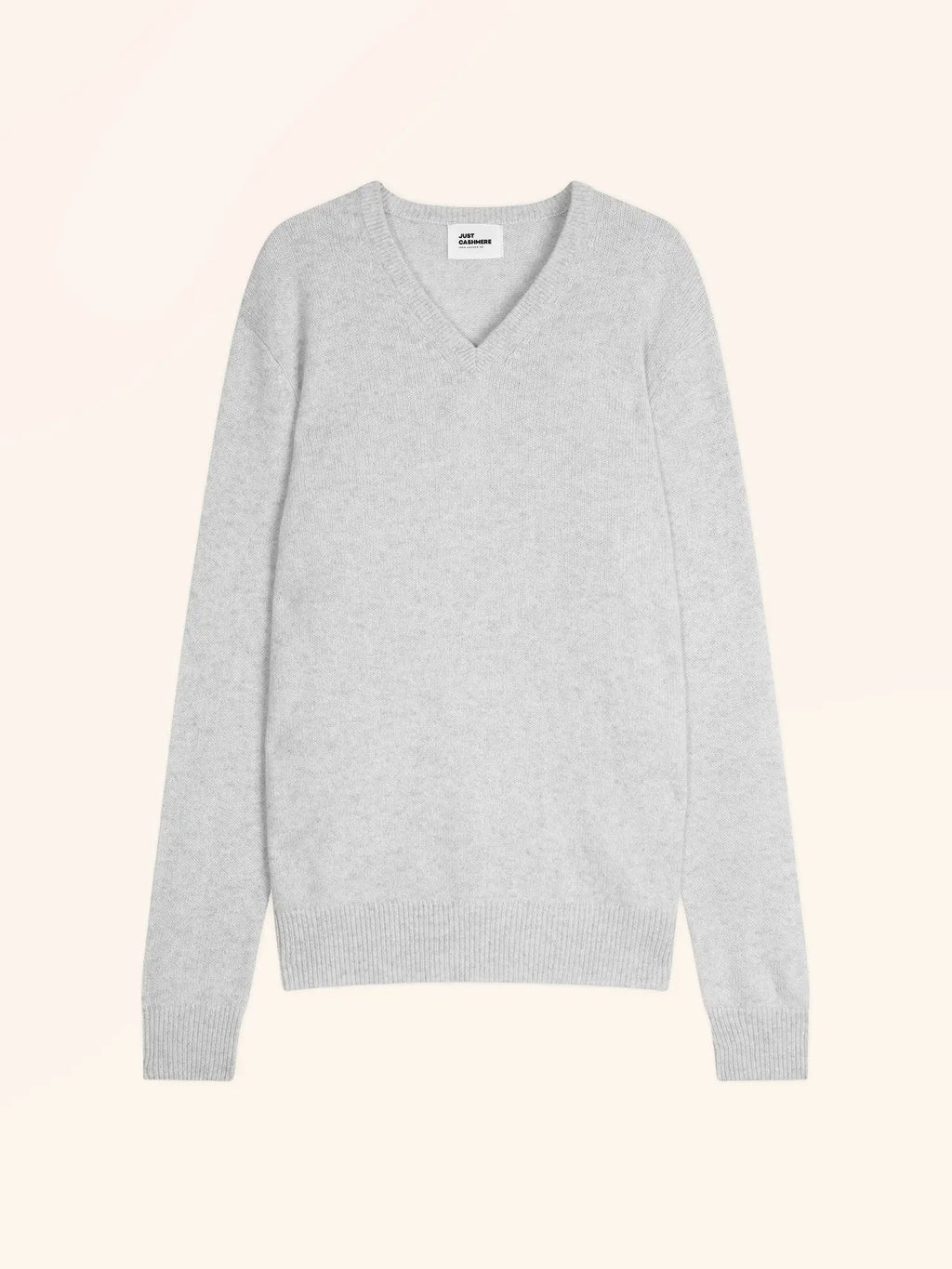 NATHAN Sweater V-Neck 4 Ply Heather Pearl Grey