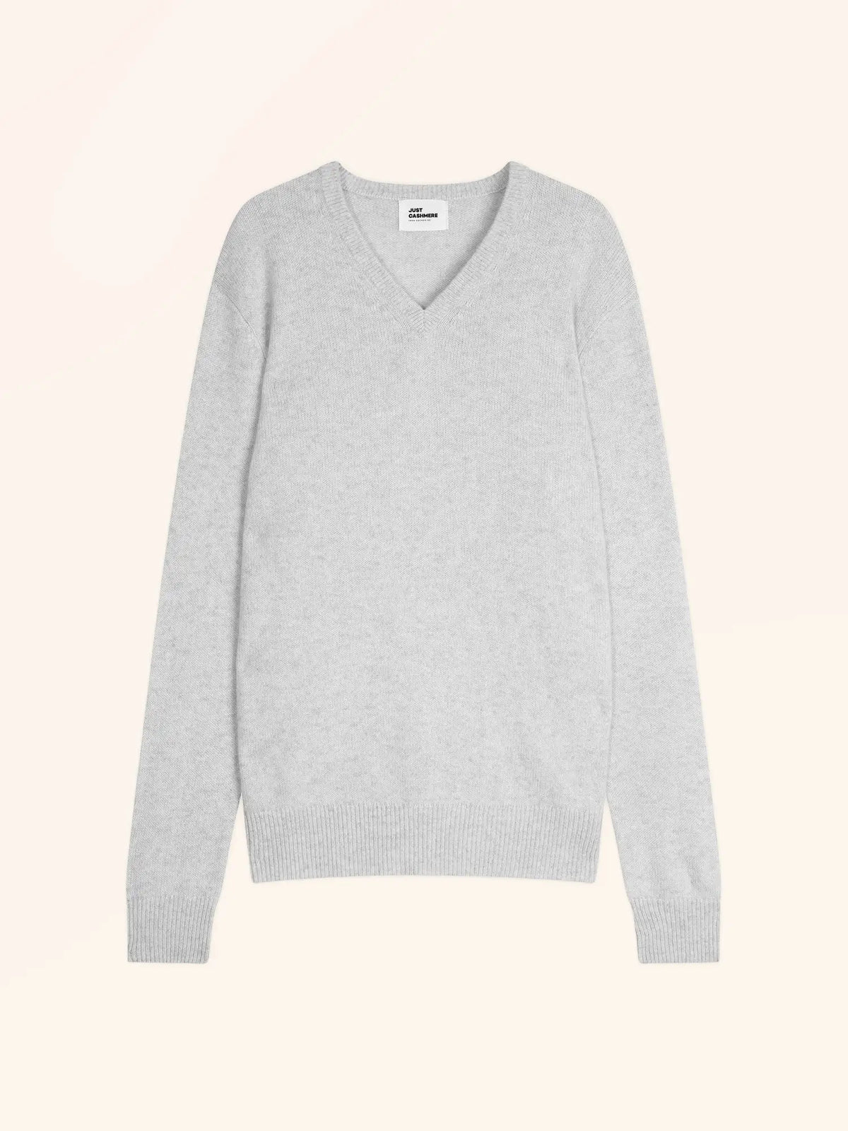 NATHAN Sweater V-Neck 4 Ply Heather Pearl Grey