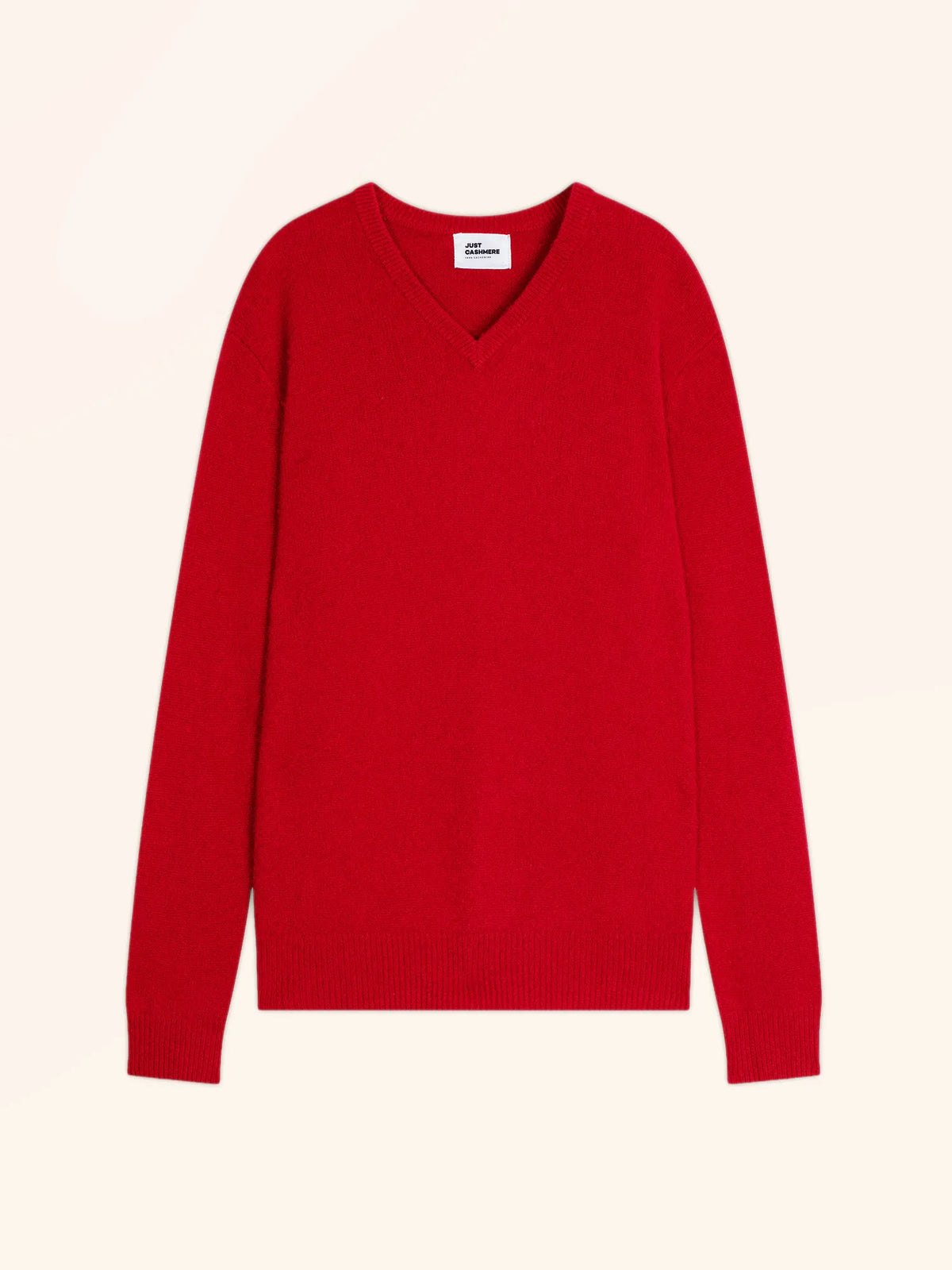 NATHAN Pullover V-Ausschnitt 4-fädig Rot