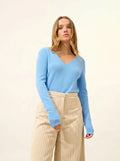 JOAN Pull Col V Bleu Bébé