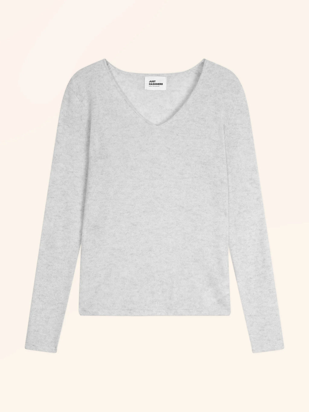 JOAN Pullover V-Ausschnitt Perlgrau meliert