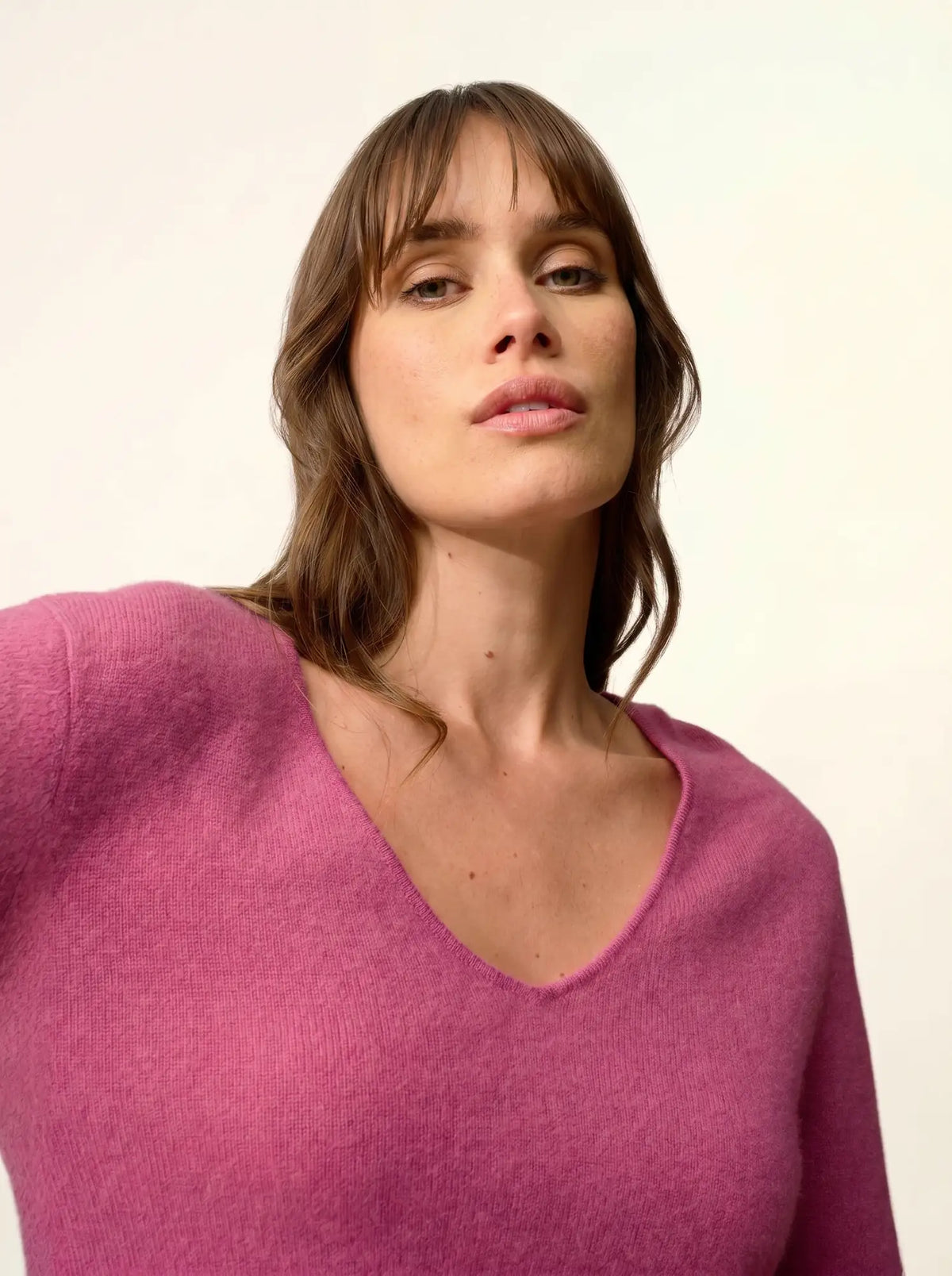 JOAN Pull Col V Orchidée