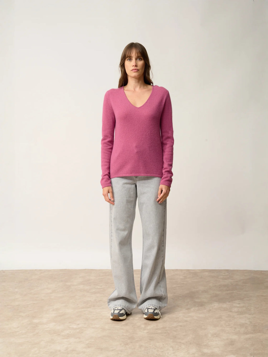JOAN Pull Col V Orchidée