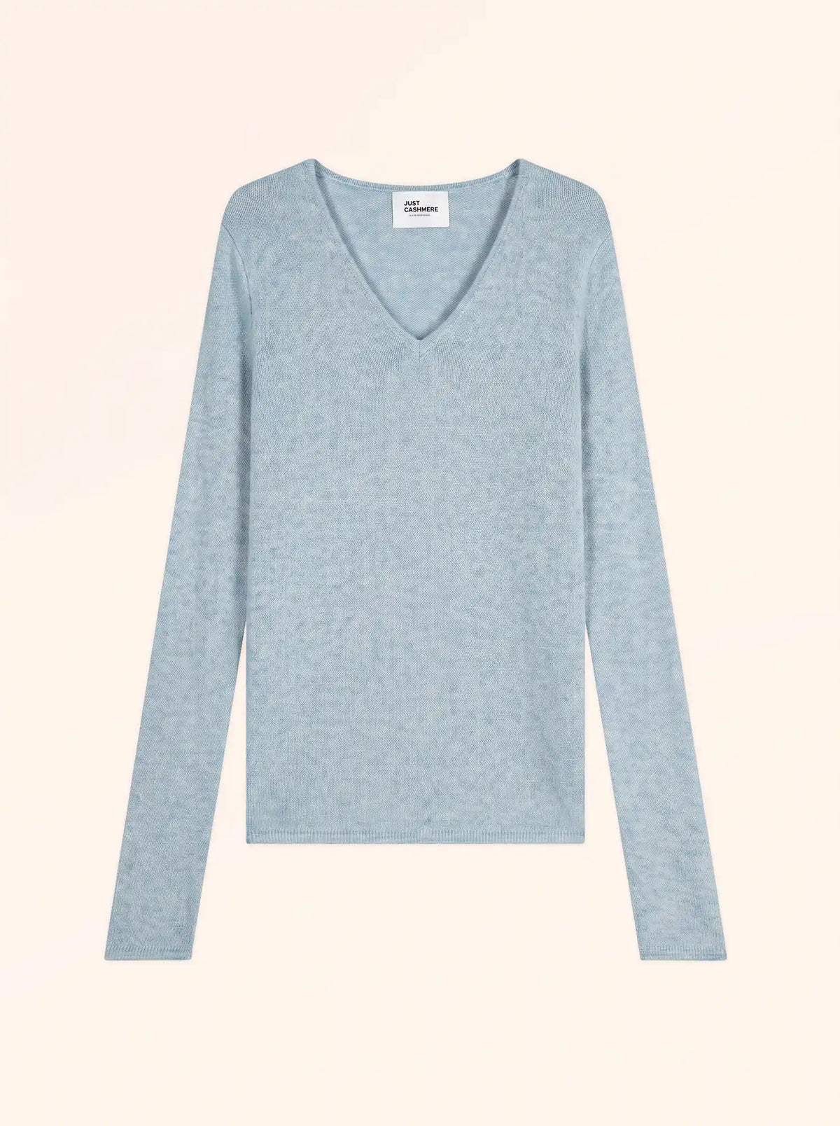 ABBY Pull Col V 4 Fils Bleu Gris Chiné