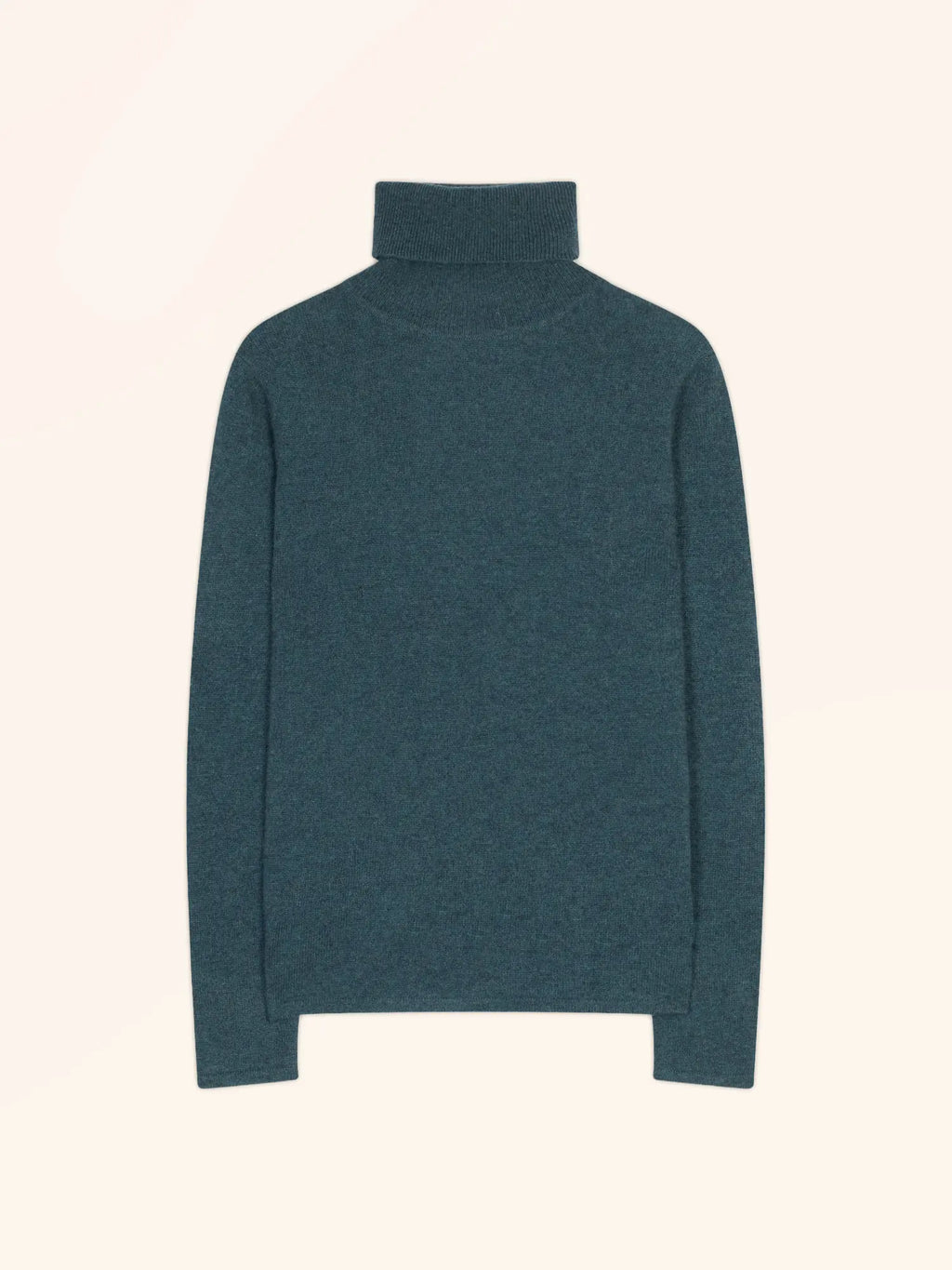 AVA Pull Col Roulé Vert Canard Chiné