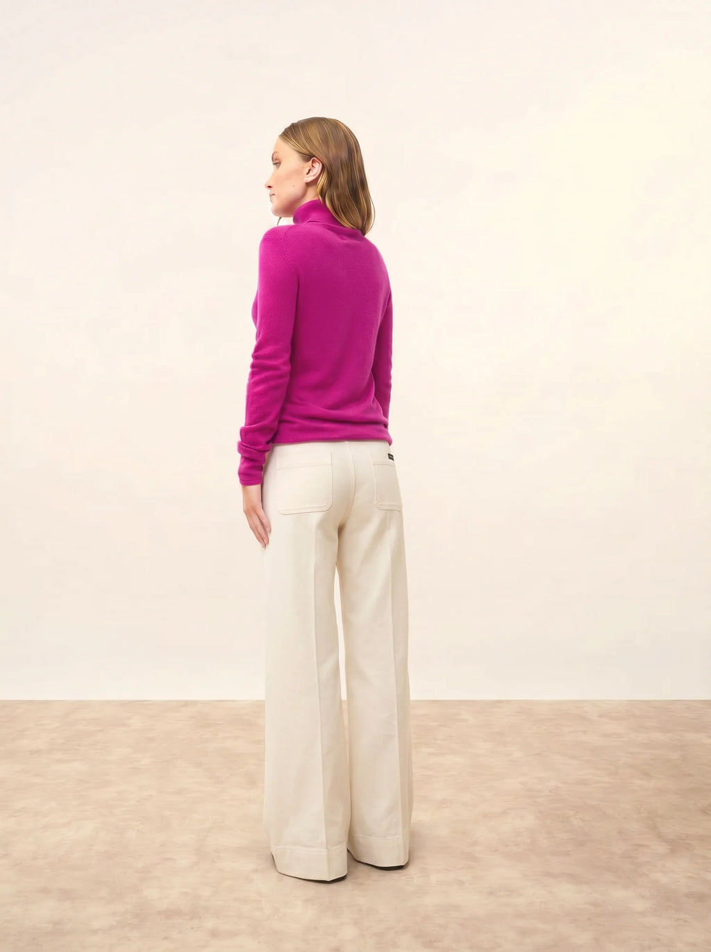 AVA Pull Col Roulé Violine