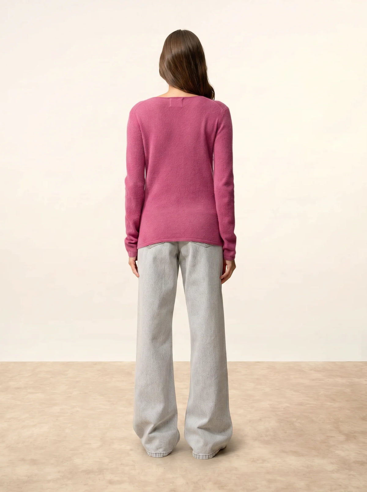 VIVIAN Pull Col Rond Orchidée
