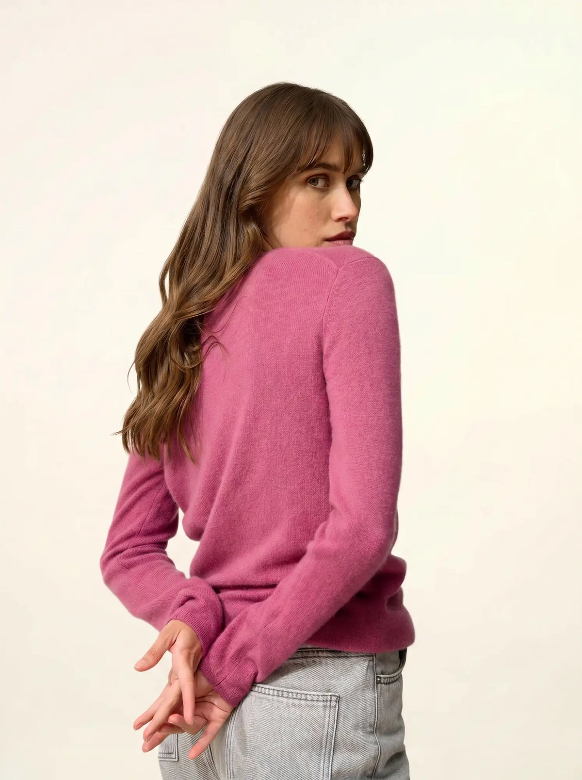 VIVIAN Pull Col Rond Orchidée