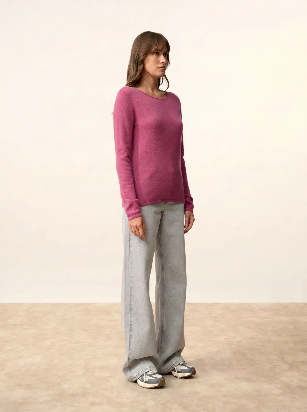 VIVIAN Pull Col Rond Orchidée