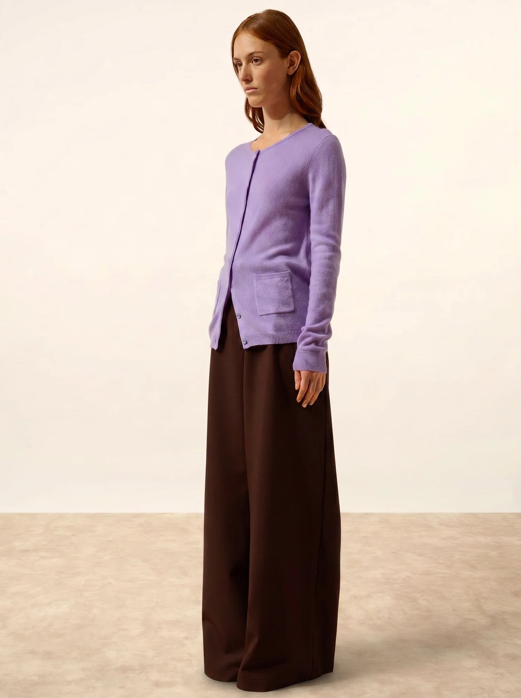 KATHARINE Cardigan Col Rond Lavande