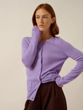 KATHARINE Cardigan Col Rond Lavande