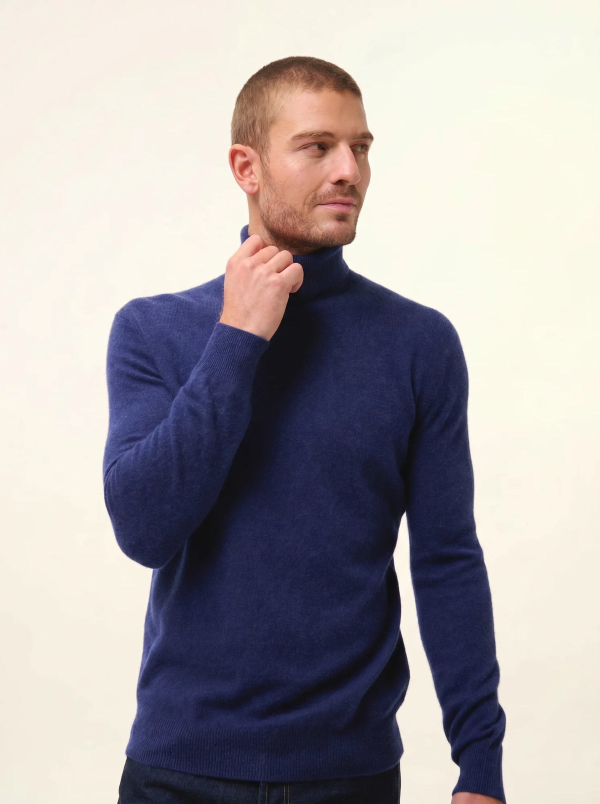 CONNOR Pull Col Roulé Bleu Nuit