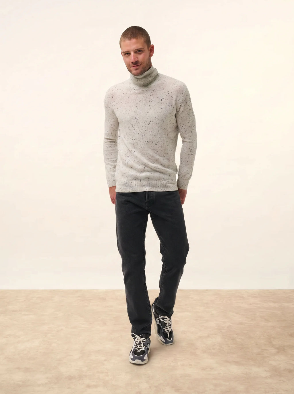 CONNOR Pullover Rollkragen Grau und Schwarz