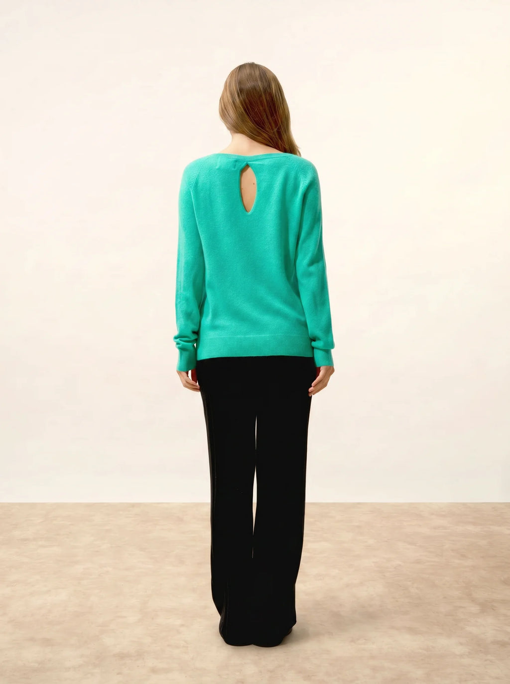 ABIGAILE Sweater Boat Neck Drop Back Jungle