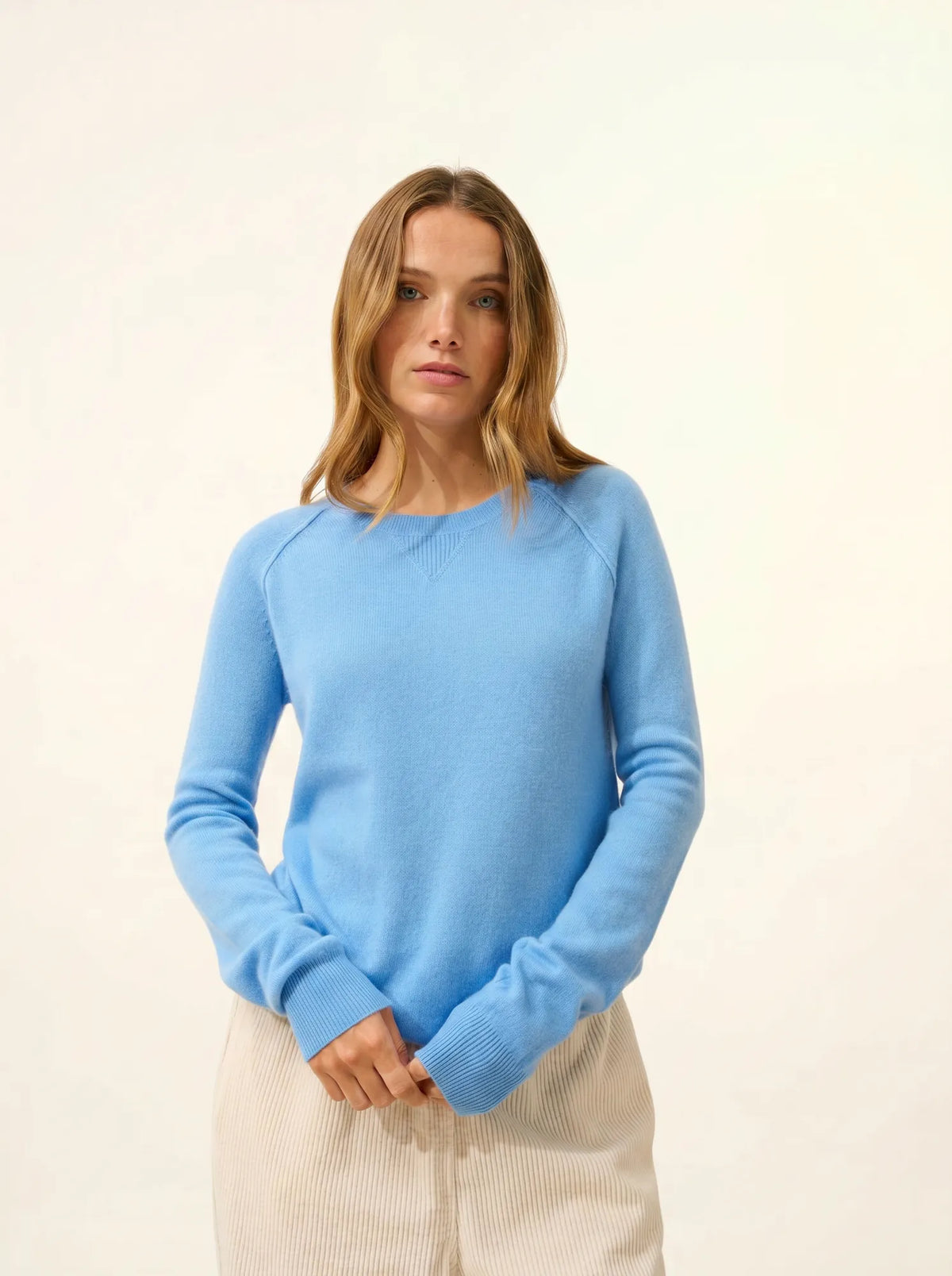 HELEN Pull Col Rond Bleu Bébé