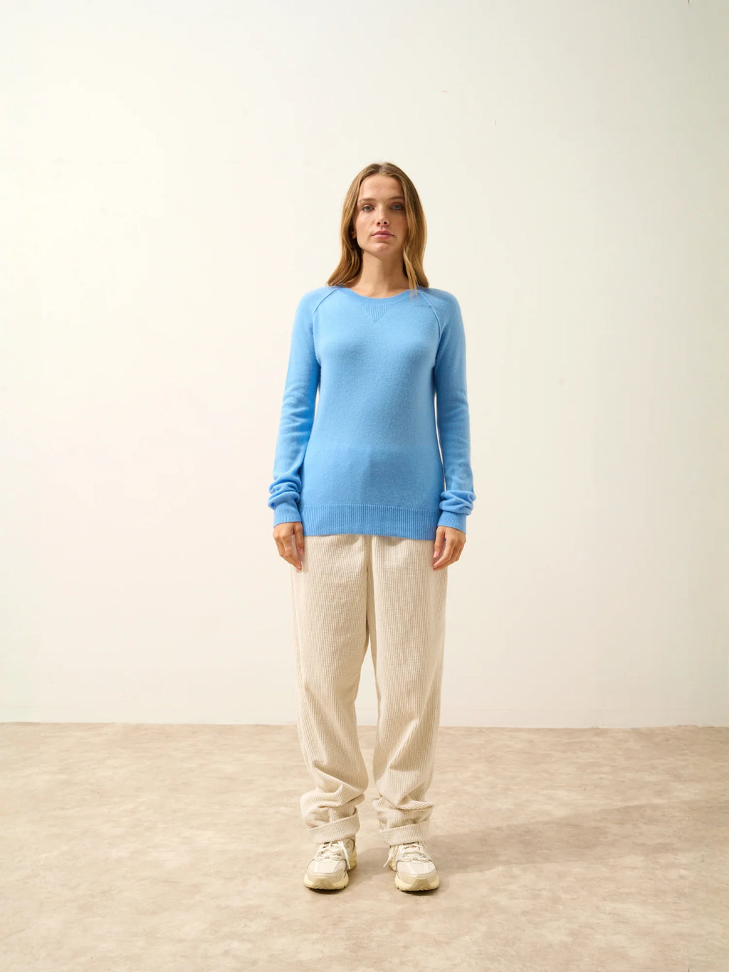 HELEN Pull Col Rond Bleu Bébé