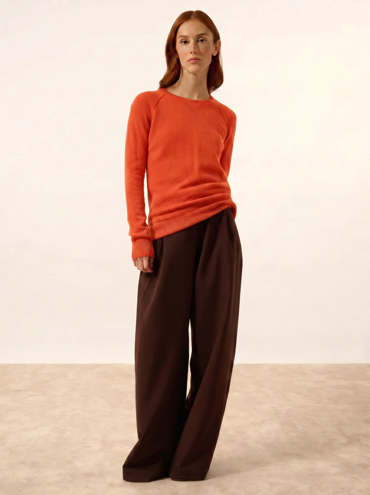 HELEN Pull Col Rond Orange