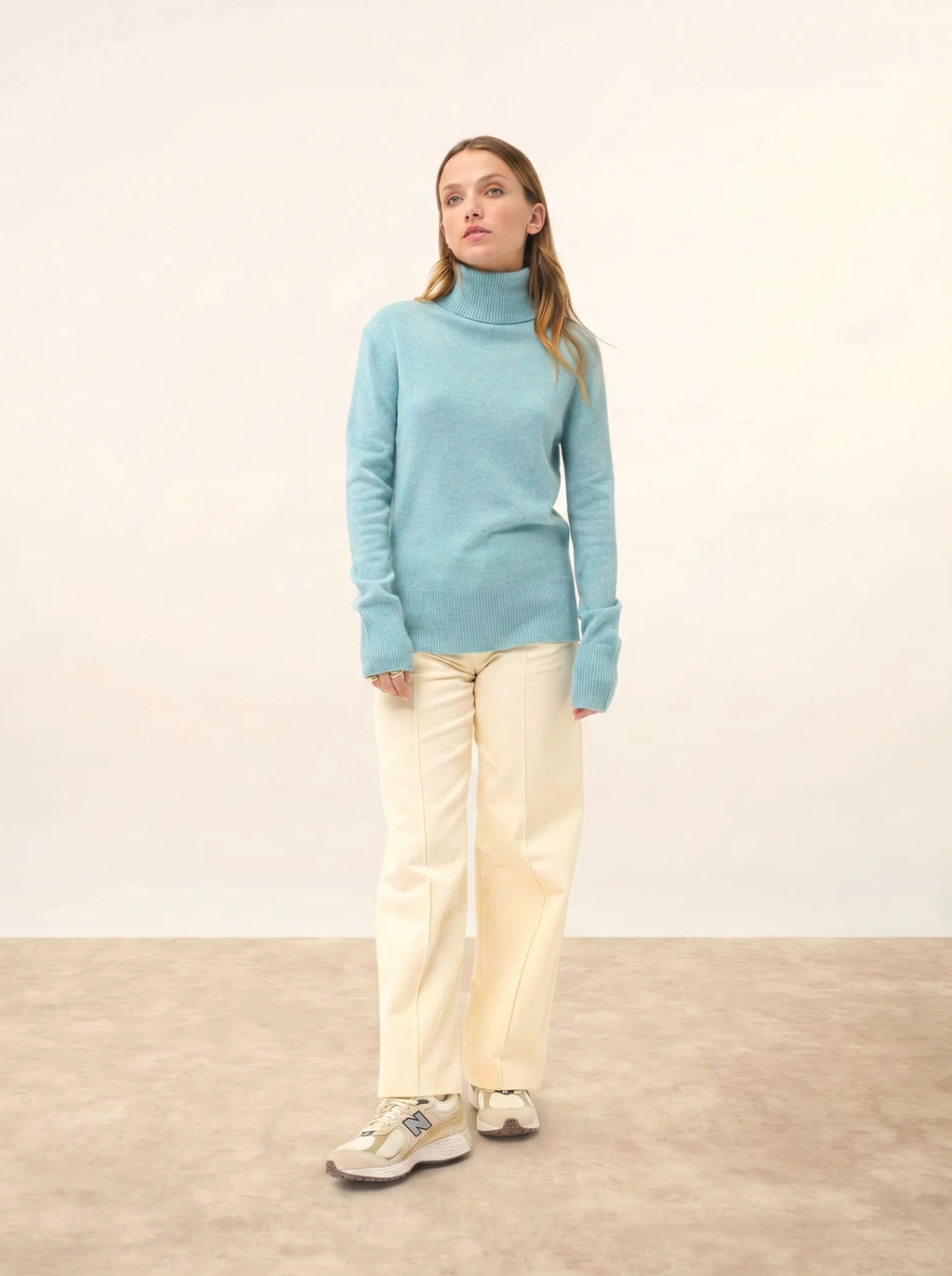 LEXIE Sweater Turtleneck Heather Aqua
