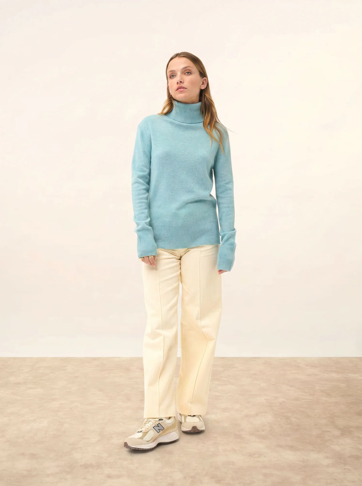 LEXIE Sweater Turtleneck Heather Aqua