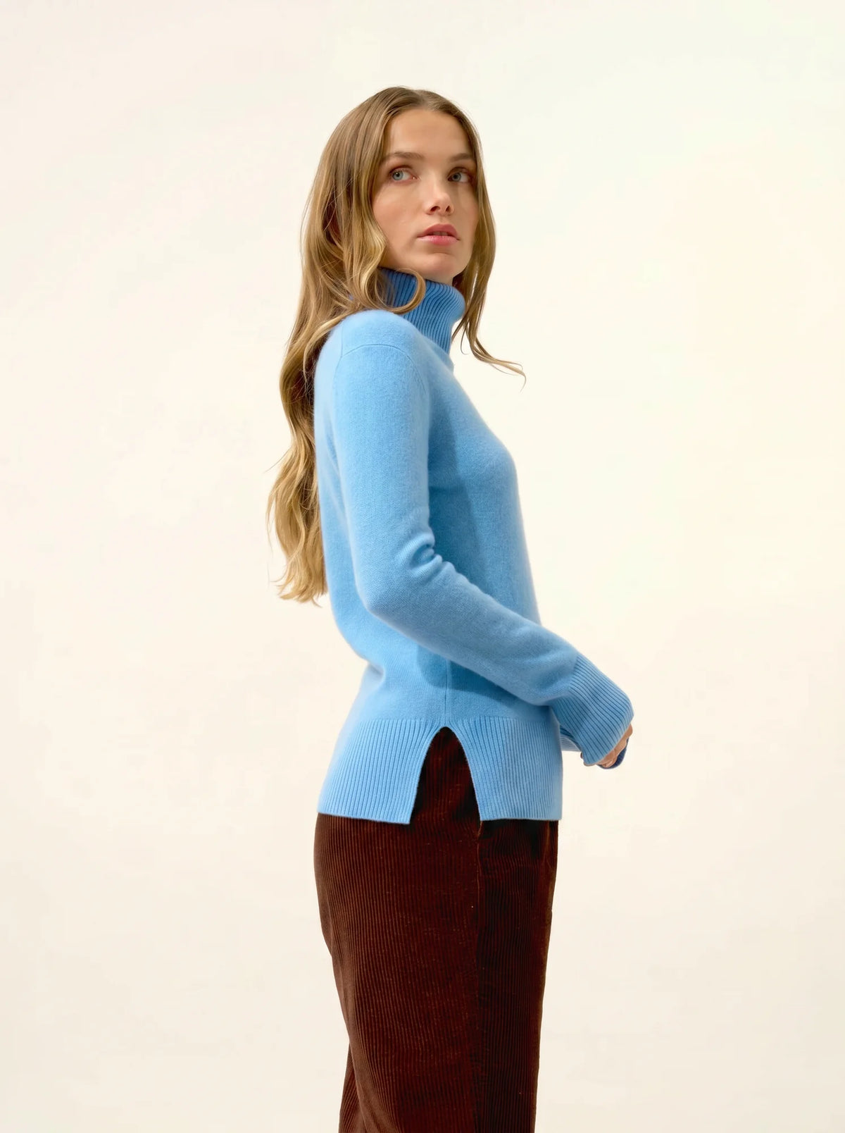 LEXIE Pull Col Roulé Bleu Bébé
