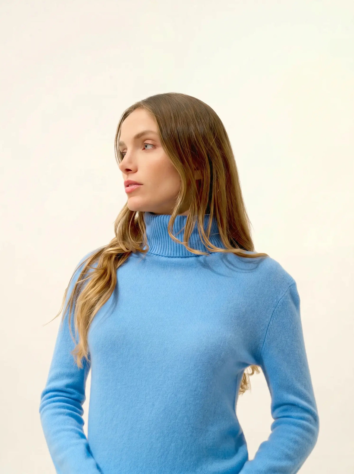 LEXIE Pull Col Roulé Bleu Bébé