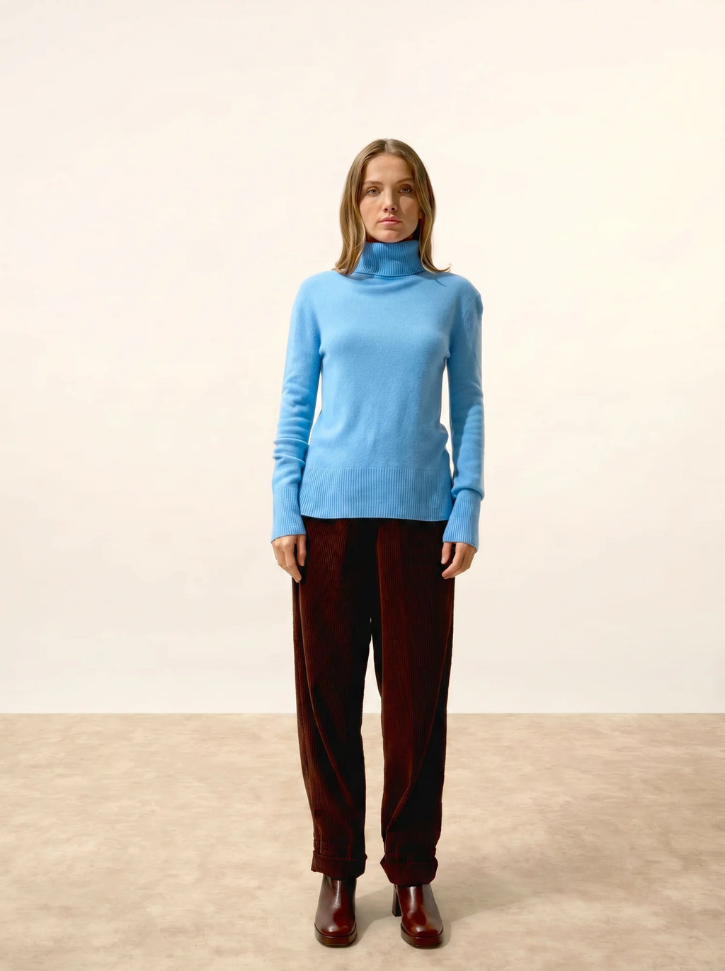LEXIE Pull Col Roulé Bleu Bébé